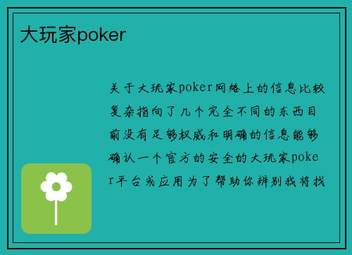 大玩家poker